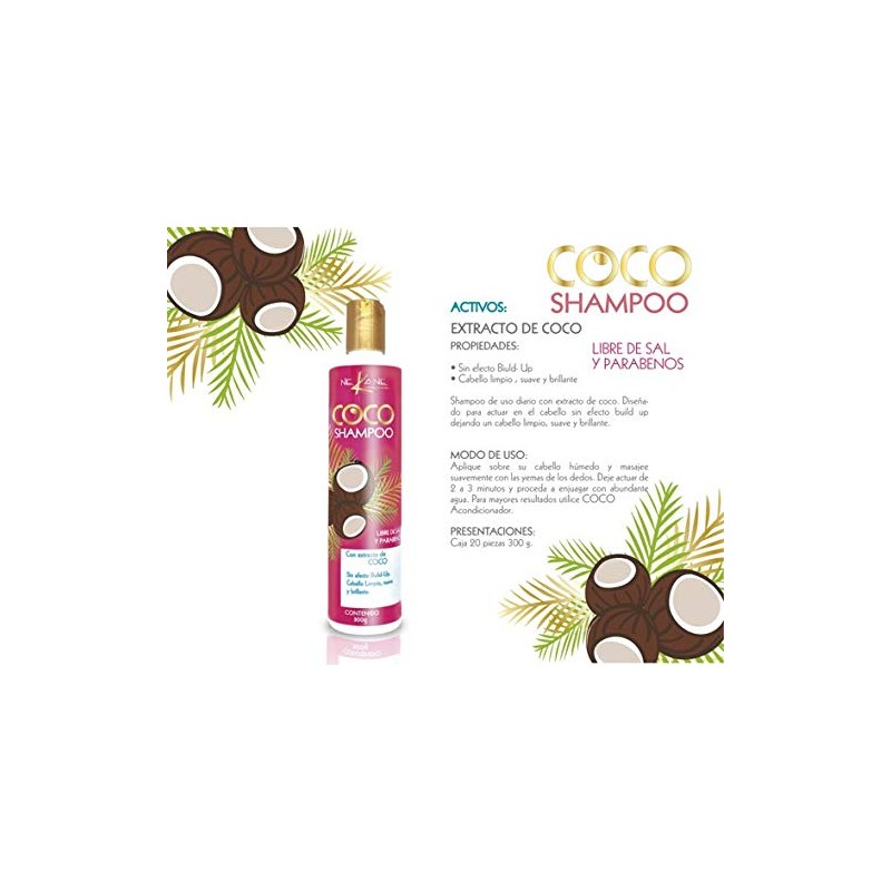 Shampoo de coco – Nekane capilar- 300g – nutrición intensa.