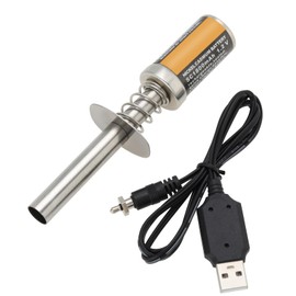 Create idea 1 Set 1800MAh Nitro Glow Plug Starter Rechargeable Igniter with DC 3.7V 300mA Battery Charger for Gas Nitro Engine Compatible with 1/8 1/10 RC Cars
