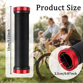 2pcs Stylish Red Bicycle Grips With Wrench - Multifunctional Grips Are Non-Slip Rubber Bicycle Grips Suitable For Foldable Track Bikes, City Bikes, Tricycles, Motorcycles, Wheelchairs, Scooters