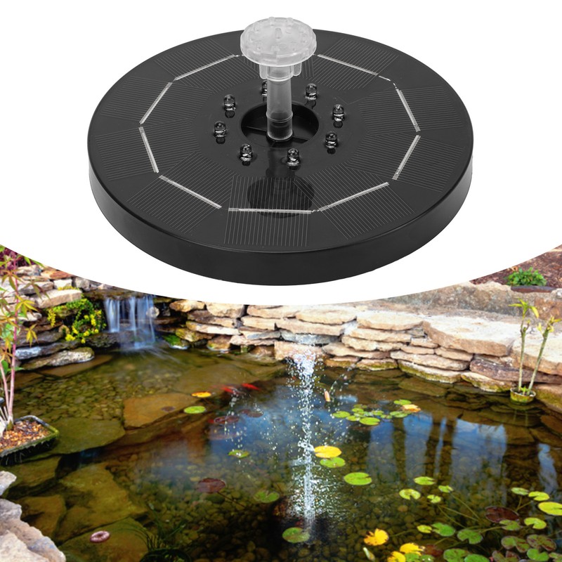 Solar Fountain LED Colorful Lighting Solar Powered Floating Bird Bath