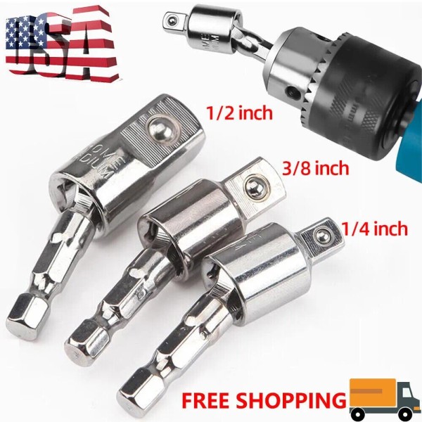 Unbranded Socket Adapter Set Hex Shank to 1/4" 3/8" 1/2"