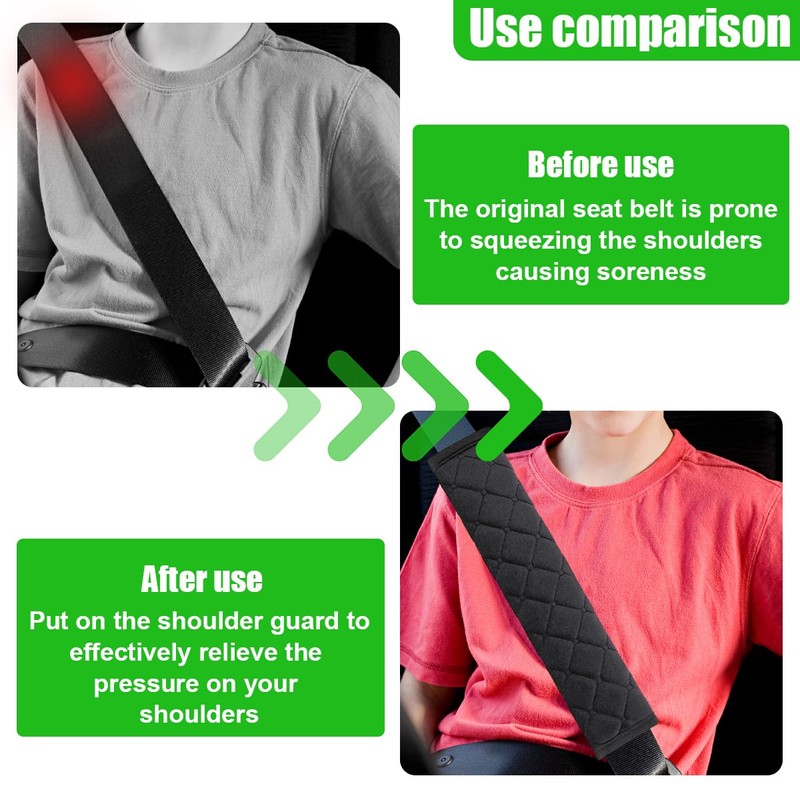 GAOLAOSY 5PCS Extra Long Car Seat Belt Cover Pads, Soft