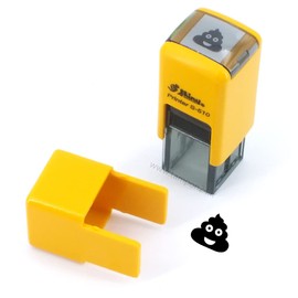 Emoticon Stamp Kaka | 11 mm | Ink Pad Poop | Smiley | Character Man