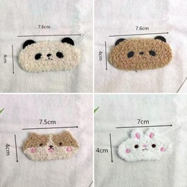 EZ PEACH Hair Claw Fluffy Bangs Clip Animal Cat Bear Panda Hair Ornament Cute Adult Hair Clip Women's Cute Hair Clip, 4 Pieces (Mixed)