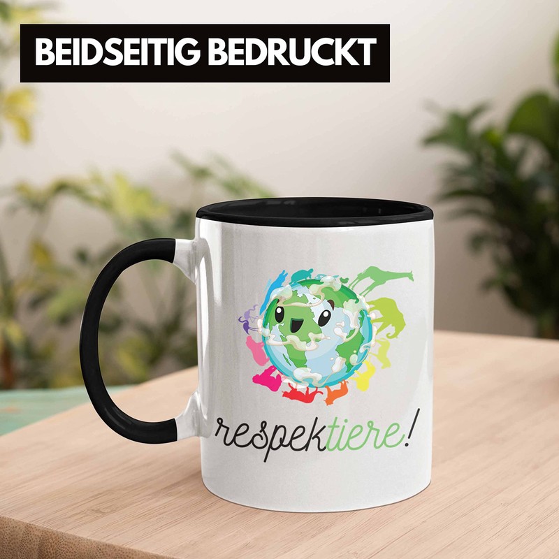Trendation - Respek-Tiere Tierschutz Tasse Veganer Geschenk Vegan Vegetarier Geschenkidee