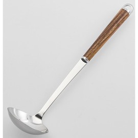 Suncraft Ladle, Small, Made in Japan, Stainless Steel, Woody Time, Natural Wood Handle, Walnut WT-02, Brown