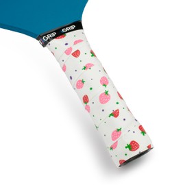 Pickleball Paddle Grip Tape - Anti-Slip/Moisture Wicking Pickleball Overgrips - Precut Pickleball Paddle Wrap Grip Tape (Strawberries & Cream, 1 Grip)