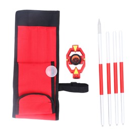 Total Station Surveying Prism 25.4mm Effective Diameter 17.5mm Constant Survey Mini Prism with 4 Poles for Topcon