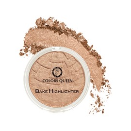 Colors Queen Too Much Baked Shimmer Blusher and Highlighter for Face Makeup | Highly-Pigmented Powder Highlighter | Easy-to-blend Formula, for a Silky and Shimmery Effect (04 - Dazy Woo)