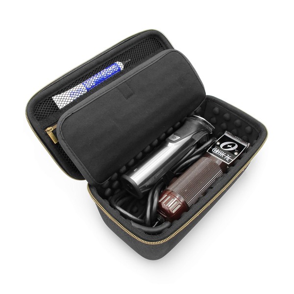 CASEMATIX Hair Clipper Barber Case Holds Clippers, Hair Buzzers, Trimmers, T Finisher Liner - Travel Case For Clippers, Stylist and Hair Cutting Supplies