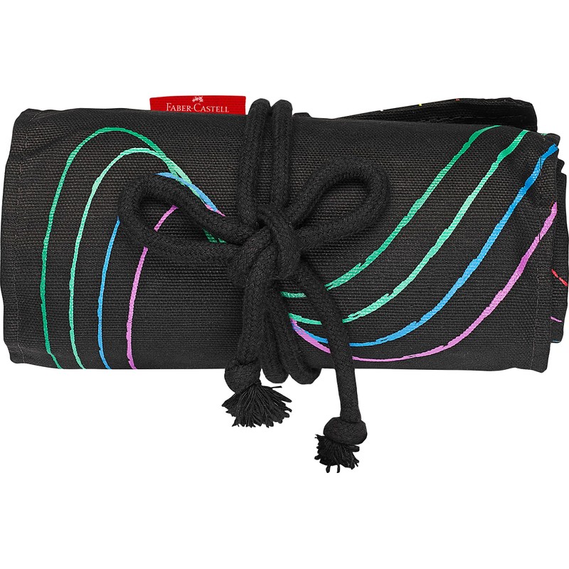 FABER-CASTELL 116418 Colouring Pencils Set with Pen Roll, 72 Black