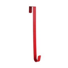 Sattiyrch Colgador de Corona de 12" para Puerta Principal, Gancho Colgador de Acero Sobre la Puerta, Colgador de Corona para Puerta (Rojo, 1)