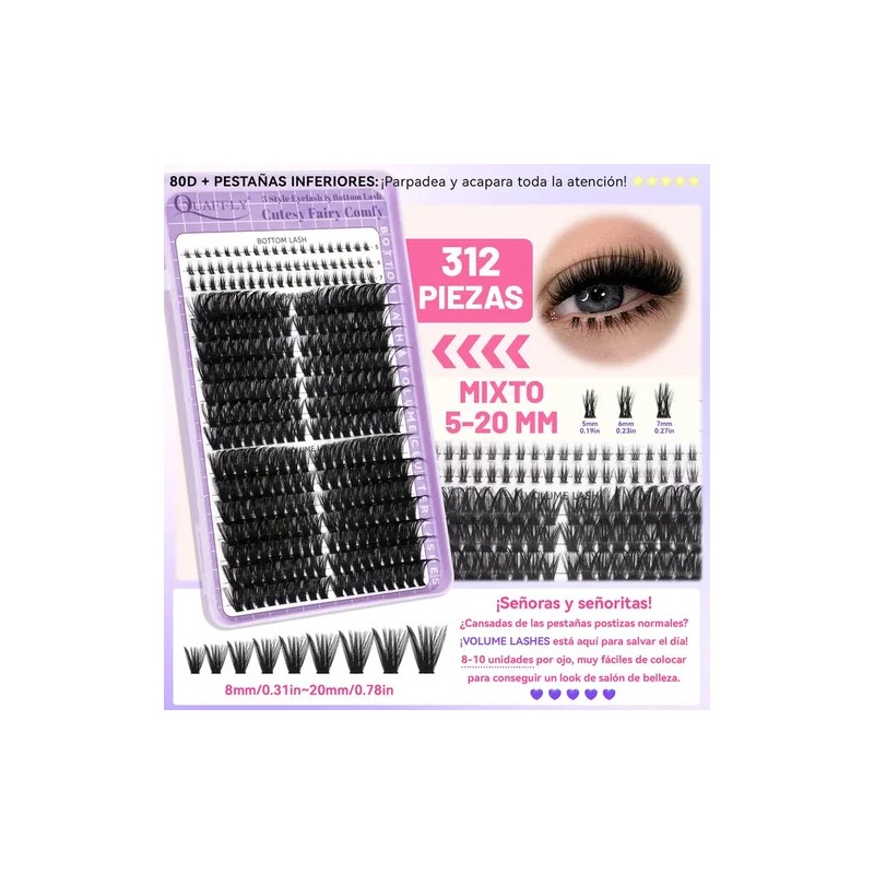 Kit De Extensiones De Pestañas De Alta Capacidad,1274 Pcs