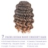 Ocean Wave Crochet Hair 7 Packs 12 Inch Ombre Brown