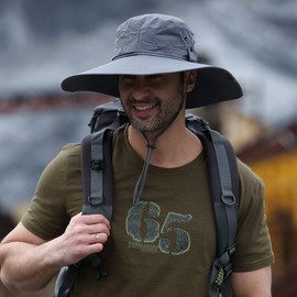 HUAMULAN Wide Brim Sun Protection Hat Outdoor Unisex Ventilated Bucket Hats for Hiking Beach Fishing Safari Garden Lawn Yard Work Kayaking