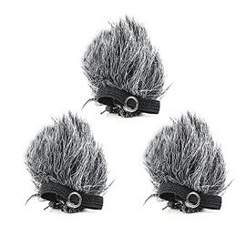 CKMOVA FW-1 Furry Windscreen Dead Cat for Lavalier Microphones 3-Pack Hairy