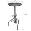 Round Side Table, Small Metal Drink Table for Small Spaces,