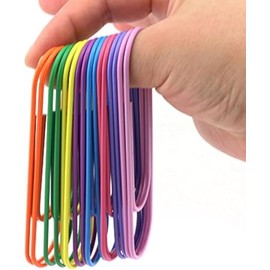 RuiLing - Juego de 40 clips de papel grandes de 10 cm, 8 colores por color, 5 unidades de 100 mm, diseño de aguja de papel multicolor, accesorios de oficina
