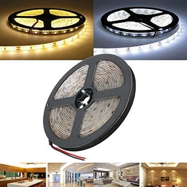 MASUNN 5 m Waterproof White/Warm White SMD 5630 300 LED Flexible Strip Tape Light Dc12V White