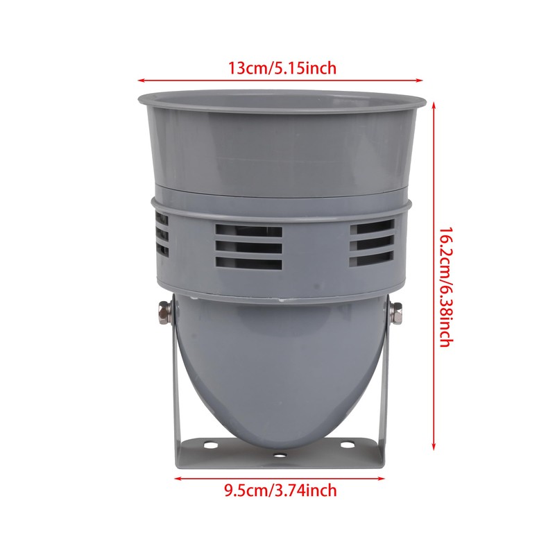 Mxfans AC110V MS-290 Grey Plastic Mini Motor Siren Sound Alarm