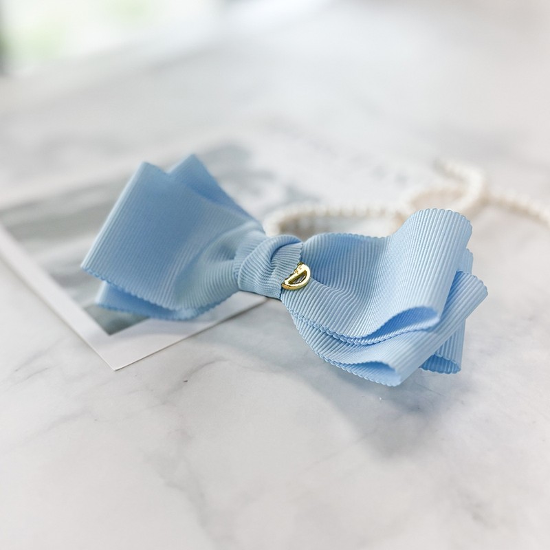 (3 types) Burnaby soft pastel ribbon hairpin violet 8cm /