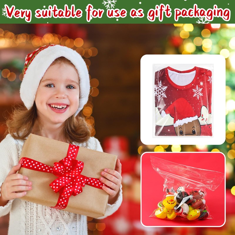 100 Count T Shirt Bags, Cellophane Bags Clear Poly Plastic