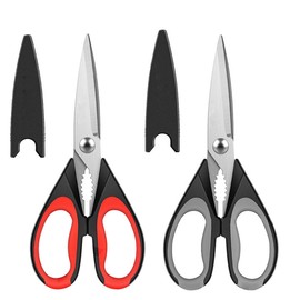2 Packs Kitchen Shears, Kitchen Scissors, Heavy Duty Meat Scissors, Cooking Scissors, Multipurpose Stainless Steel Sharp Utility Food Scissors with Safety Cover