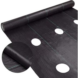 Agfabric Weed Barrier Landscape Fabric 4x6ft with Planting Holes, Hole Diameter 3", Hole Spacing 6", Row Spacing8 on Center