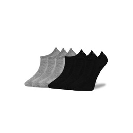 hikaft Sneaker Socks- Cotton Ankle Socks Women and Men- Breathable & Odour-free No Show Multipack Unisex (Pack of 6) (UK, Numeric, 2.5, 5, Regular, Regular, Black-Light Grey)