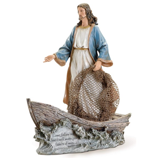 Joseph's Studio by Roman - Christ The Fisherman Figure, Life of Christ, Renaissance Collection, 11.25" H, Resin and Stone, Religious Gift, Decoration