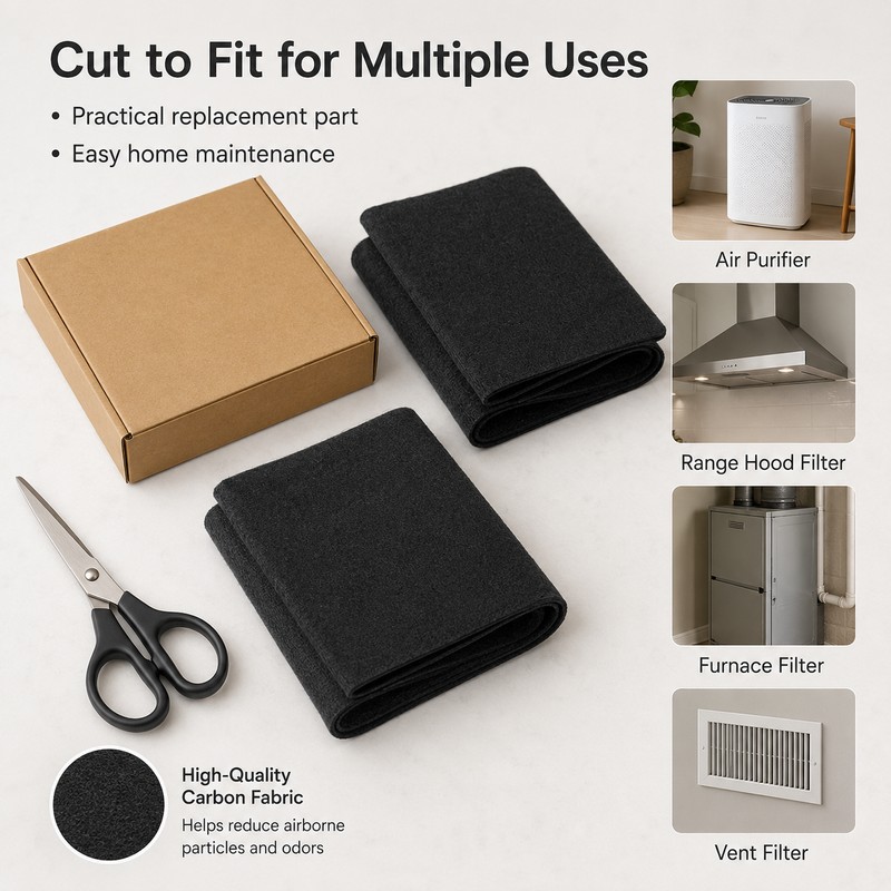 Cut-to-Fit Carbon Filter Sheet for Air Care – 2-Pack Replacement