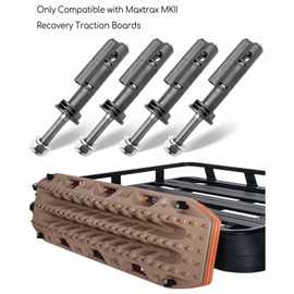 Mounting Pins Kit Fits for MaxTrax MKII Recovery Boards, Anti Theft Lockable Mount Pins Set, Stainless Steel Safty Recovery Tracks and Traction Boards Mount Kit (4 Packs)
