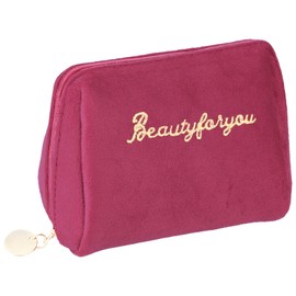 La Hirodor Makeup Pouch, Red (Compact yet High Functionality) Pouch, Women's, Cute, Travel, Portable