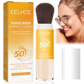 Mineral SPF 50 Powder Sunscreen Brush for Face and Scalp - Naturally Controlled Oily Matte Sun Protection