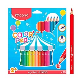Maped 834012 my first triangular coloured pencils, Colour'Peps, Jumbo, 18 pieces