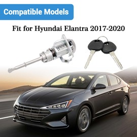 Front Driver Side Power Door Lock Cylinder Compatible with Hyundai Elantra 2017-2020 Replace 81970-F0000 Left Side Tumbler Cylinder with 2 Keys