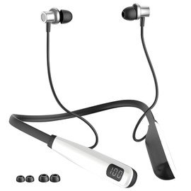 SOPPY Earphones, Wireless Neckband, Sports Earphones, Bluetooth 5.4 Stereo, with Microphone, ENC Noise Canceling, Hands-Free Calling [Up to 80 Hours of Continuous Use], IPX5 Sweatproof, Power Display