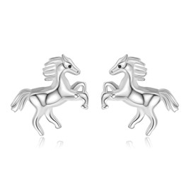 Hypoallergenic Stud Earrings 925 Sterling Silver Tiny Horse Earrings Animal Jewelry Equestrian Gifts for Horse Lovers Women Sister