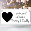 Mummy & Daddy to Be Baby Countdown Chalkboard Plaque -