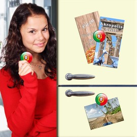 Portugal Flag Fridge Magnet Countries Travel Souvenir Flag Fridge Magnet Strong Large 50mm