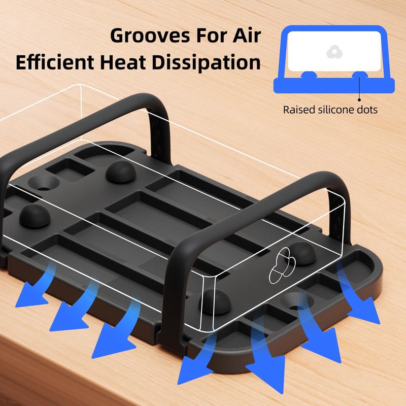 Upgraded Laptop Charger Holder,Adjustable Silicone Strap Power Brick Organizer With