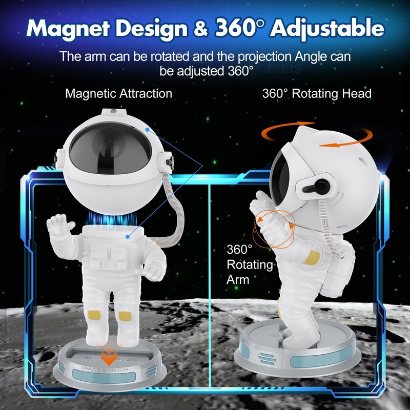 TUXOIUBA Astronaut Galaxy Projector with Nebula, Astronaut Projector Astronaut Light