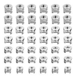 Pack of 100 Eccentric Furniture Connectors, 4 Sizes of Cam Nuts, Carbon Steel Furniture Connectors, Lock Nut for Cabinet, Drawer, Dresser and Wardrobe Furniture Panels