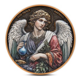 Archangel Raphael Challenge Coin - Saint of Healing, 1.57 Inch Double-Sided Collector's Coin