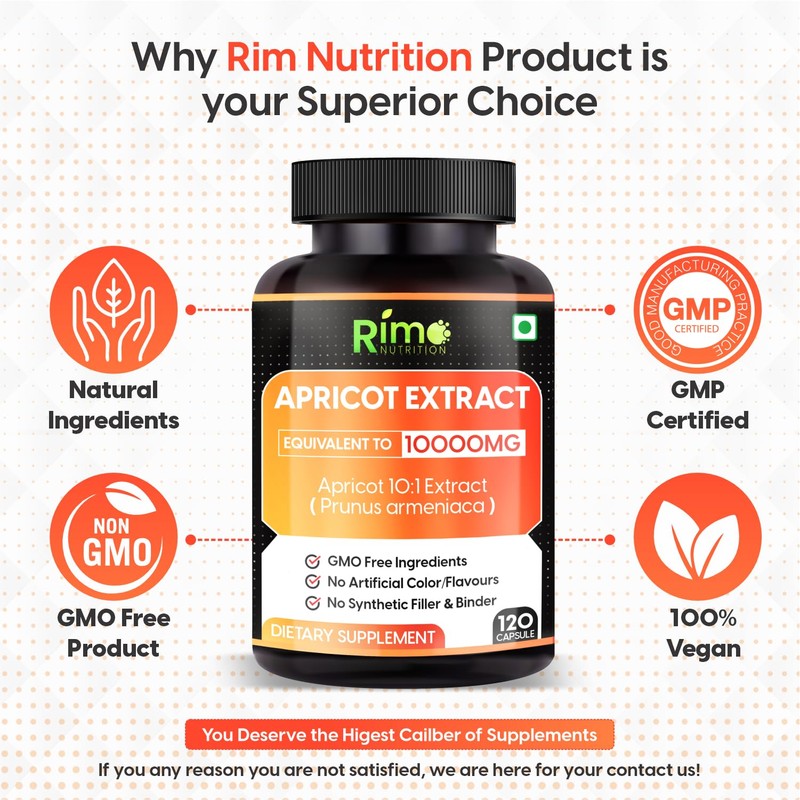 Rimo Nutrition Apricot Capsules (120 Capsules) (Pack of 1)