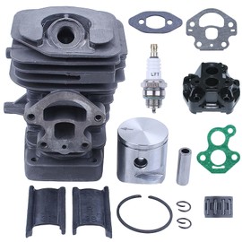 Hyceker 39mm Cylinder Piston Kit For Husqvarna 120 Mark II 235 236 236E 240 240E Jonsered CS2234 CS2238 S McCulloch CS340 CS380 Redmax GZ380 Chainsaw Top End Rebuild Kit w/Intake Manifold Gaskets