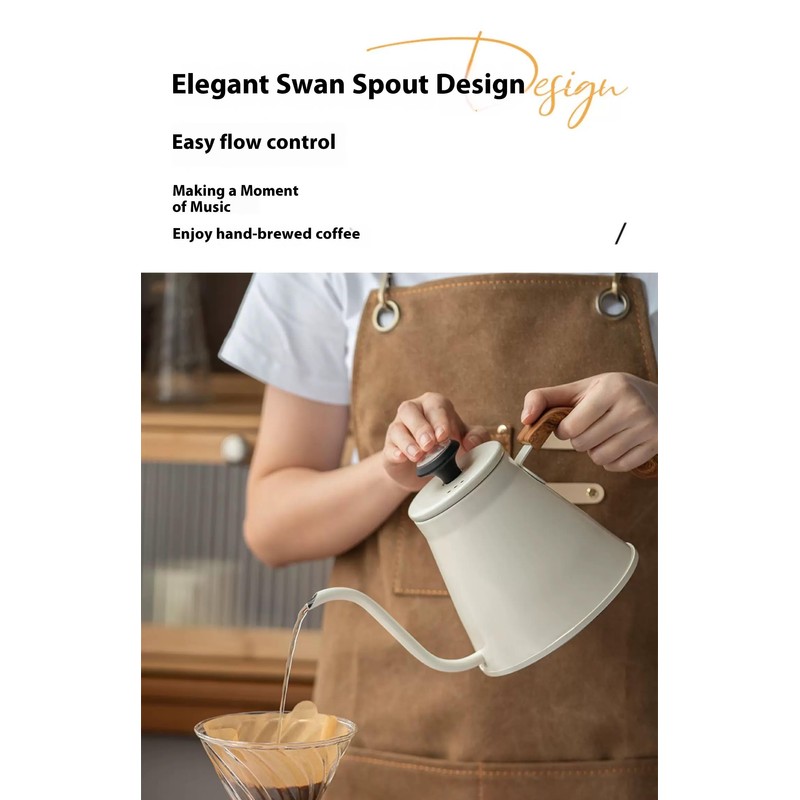 1100ml White Hand Brew Coffee Pot