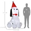 HOMCOM 6ft Inflatable Christmas Puppy Dog Wearing Santa Hat Lighted