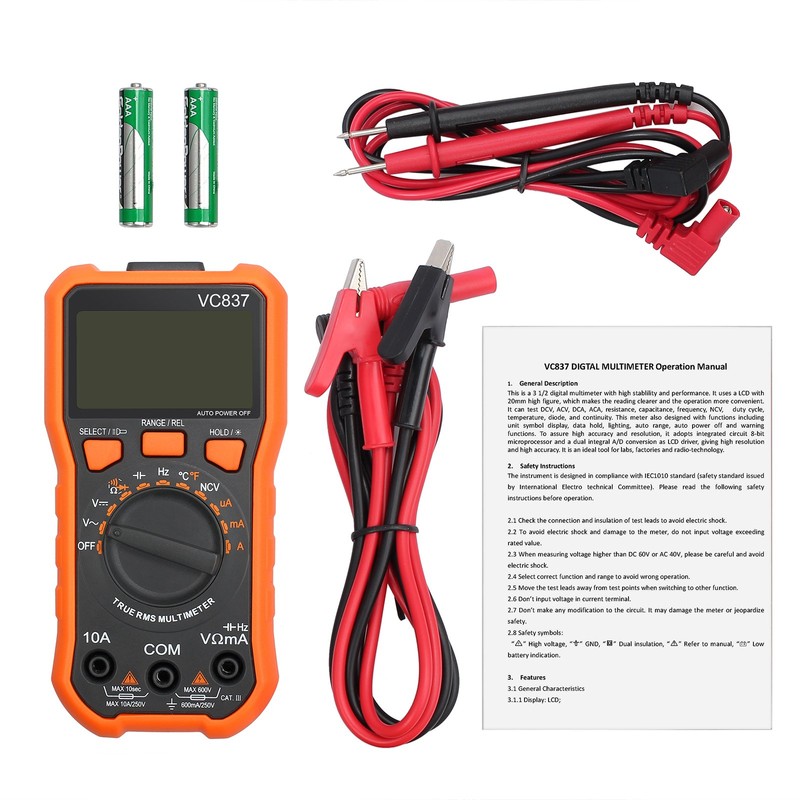 Proster Autoranging Multimeter 6000 Count - AC DC Current Tester