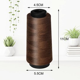4 Spools Sewing Threads 1600Yards Using for Hand Sewing,Hair Extensions,Making Wigs DIY(Dark Yellow Brown Series)